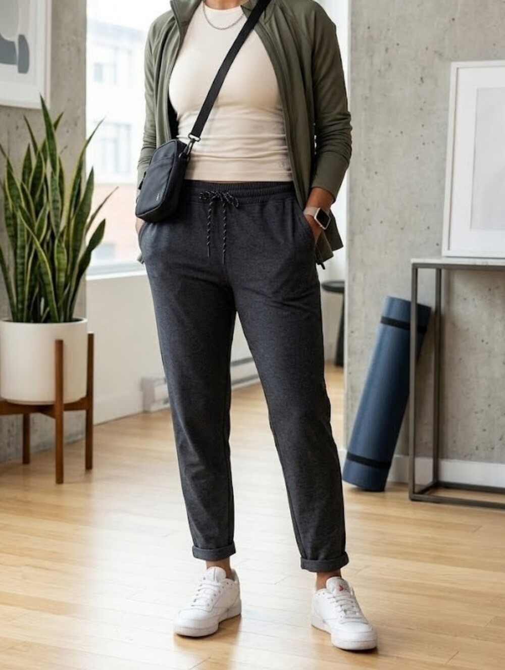 Lole Charcoal Grey Drawstring Jogger Pants Size XXL Woman/ XL Men